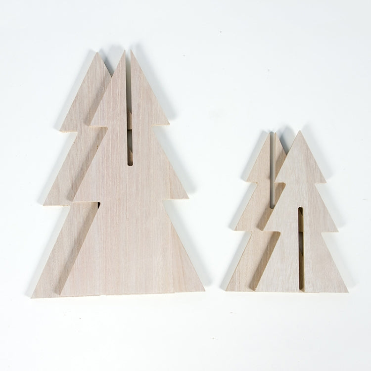 2 PCS Christmas Logs Spelled Into Christmas Tree Crafts Decorations, Specification: Small