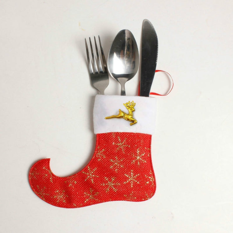2 PCS Christmas Decoration Christmas Pointed Sock Knife Fork Bag