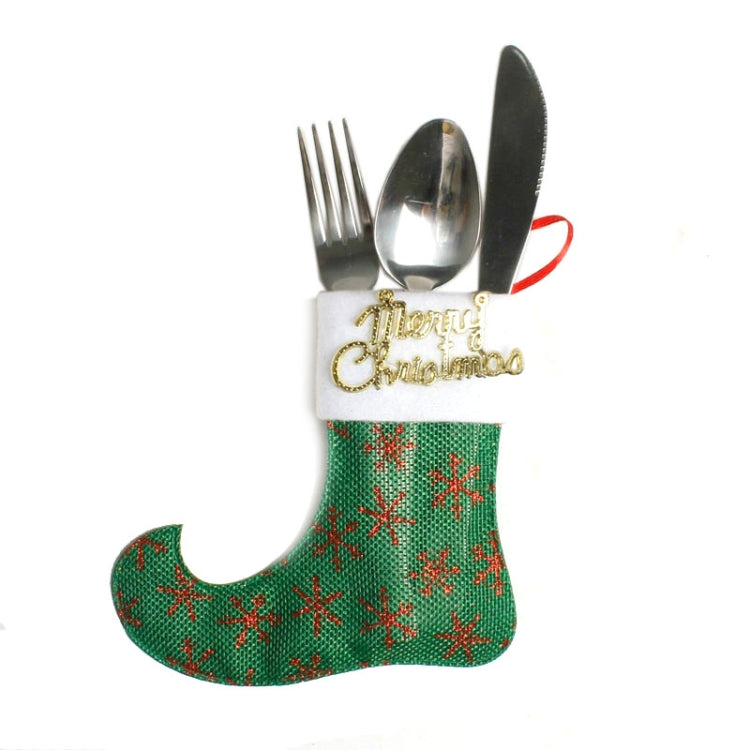 2 PCS Christmas Decoration Christmas Pointed Sock Knife Fork Bag