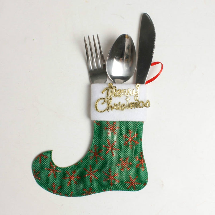 2 PCS Christmas Decoration Christmas Pointed Sock Knife Fork Bag
