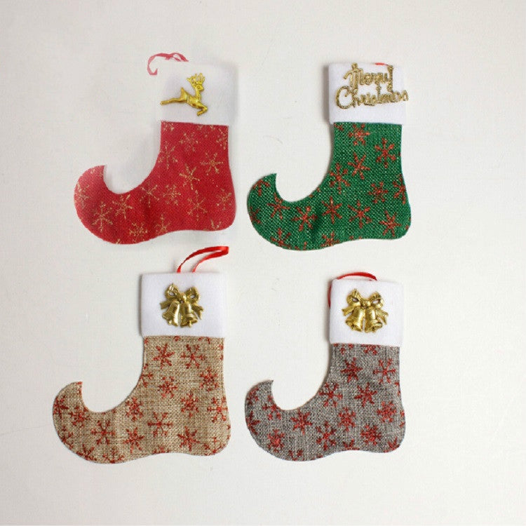 2 PCS Christmas Decoration Christmas Pointed Sock Knife Fork Bag