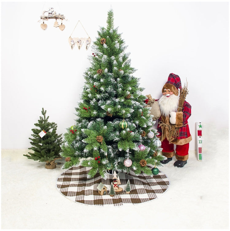 2 PCS Christmas Plaid Fabric Christmas Tree Bottom Decoration Tree Skirt(Dark Coffee)