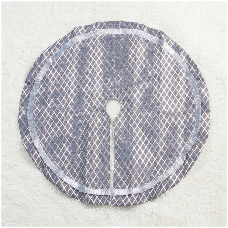 2 PCS Christmas Silver Plaid Christmas Tree Bottom Decoration Tree Skirt, Size:90x90cm