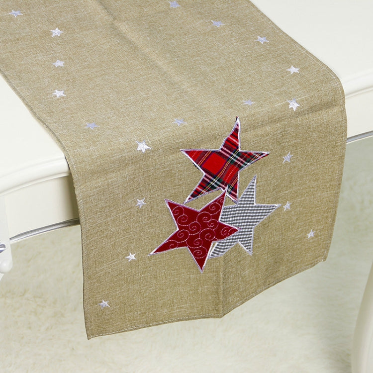 2 PCS Christmas Fabric Christmas Tree Embroidery Table Flag Decorations, Style:Rectangle