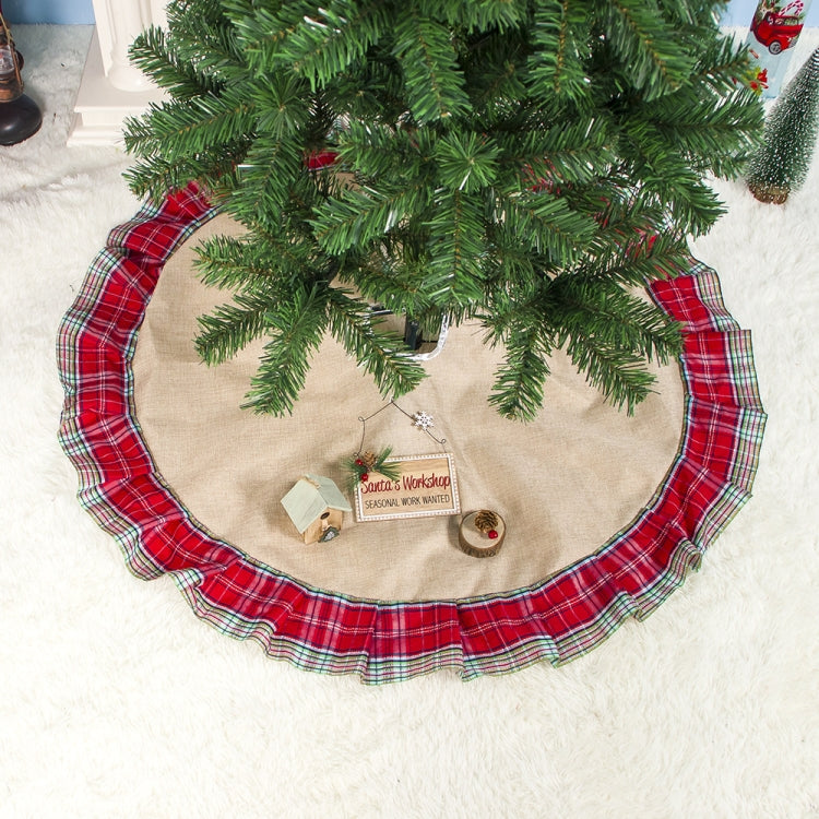 2 PCS Christmas Creative Fabric Plaid Christmas Tree Bottom Ornament, Size:100 cm