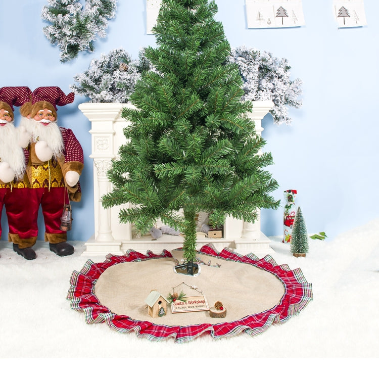 2 PCS Christmas Creative Fabric Plaid Christmas Tree Bottom Ornament, Size:100 cm