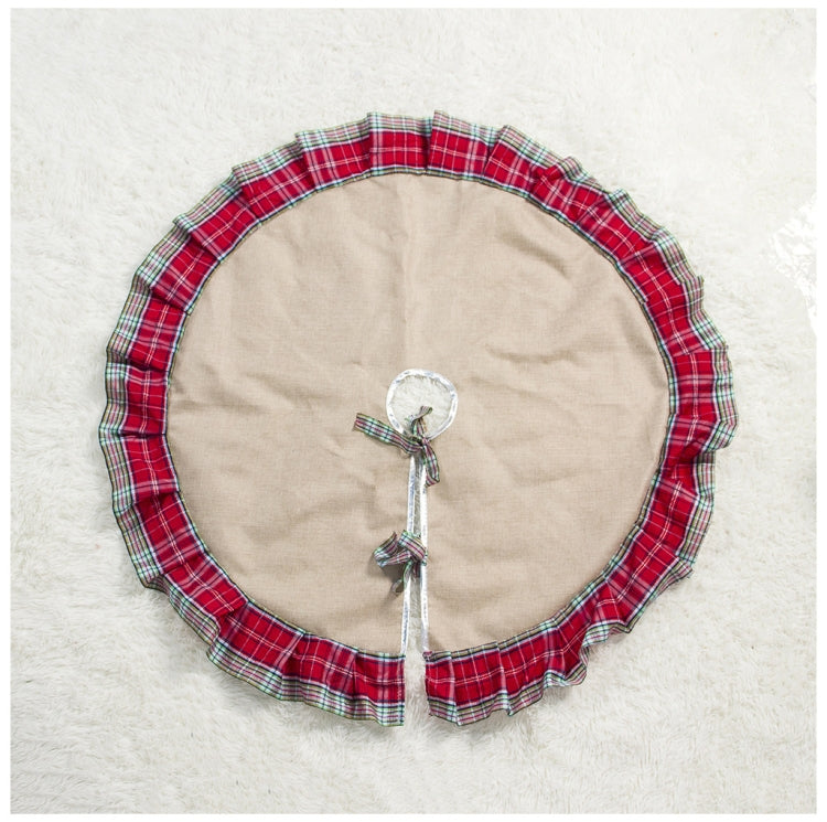 2 PCS Christmas Creative Fabric Plaid Christmas Tree Bottom Ornament, Size:100 cm