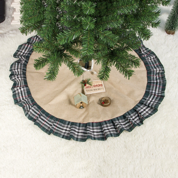 2 PCS Christmas Creative Fabric Plaid Christmas Tree Bottom Ornament, Size:100 cm