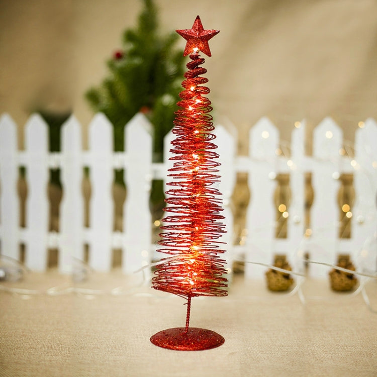2 PCS Christmas Decoration Glowing Christmas Tree Decorations Creative Round Light Metal Decorations Christmas Decorations