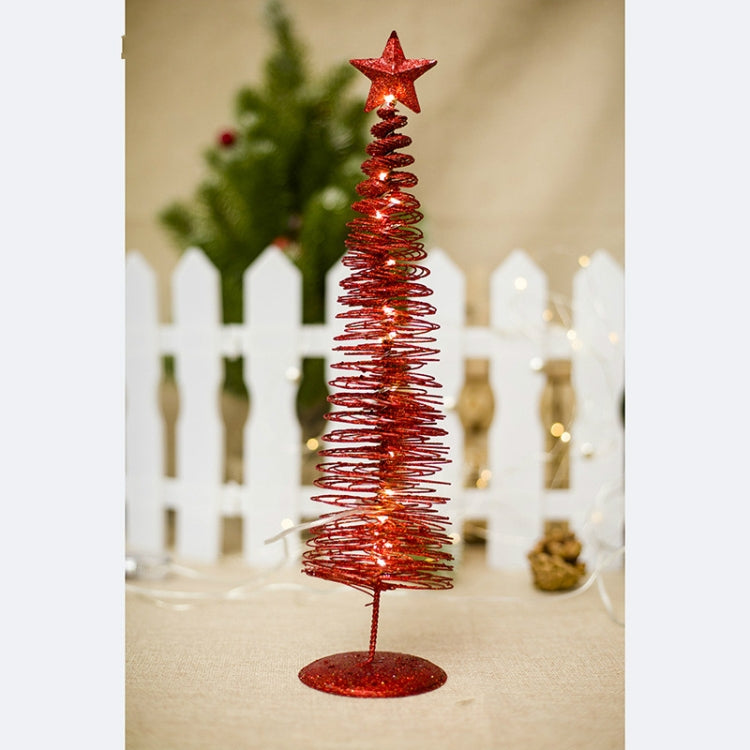 2 PCS Christmas Decoration Glowing Christmas Tree Decorations Creative Round Light Metal Decorations Christmas Decorations
