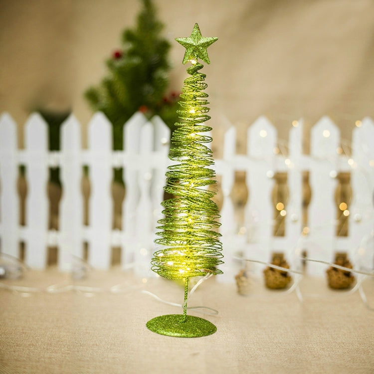 2 PCS Christmas Decoration Glowing Christmas Tree Decorations Creative Round Light Metal Decorations Christmas Decorations
