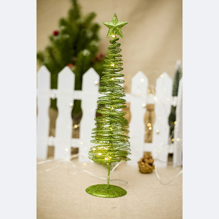 2 PCS Christmas Decoration Glowing Christmas Tree Decorations Creative Round Light Metal Decorations Christmas Decorations