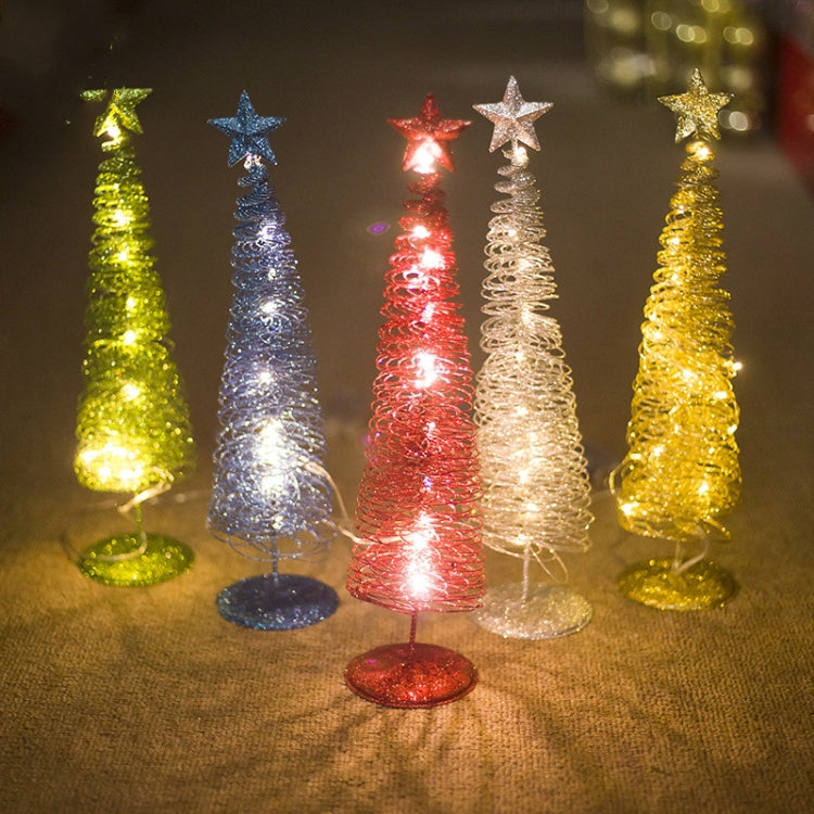 2 PCS Christmas Decoration Glowing Christmas Tree Decorations Creative Round Light Metal Decorations Christmas Decorations