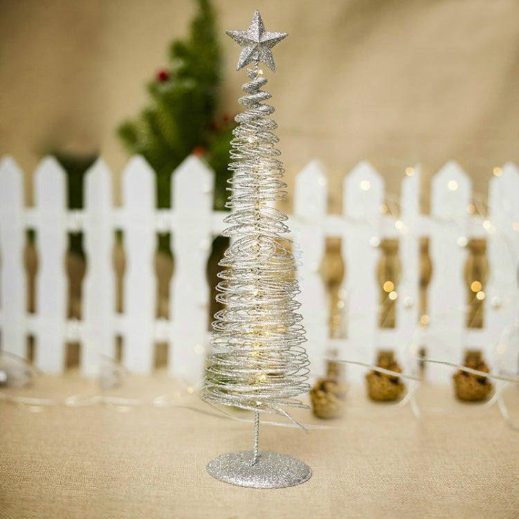 2 PCS Christmas Decoration Glowing Christmas Tree Decorations Creative Round Light Metal Decorations Christmas Decorations