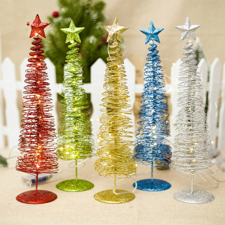 2 PCS Christmas Decoration Glowing Christmas Tree Decorations Creative Round Light Metal Decorations Christmas Decorations