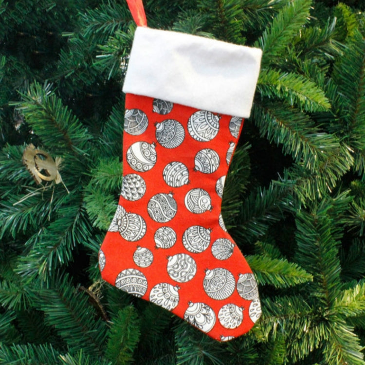 2 PCS Print Christmas Socks Gift Bag Creative Christmas Tree Decoration