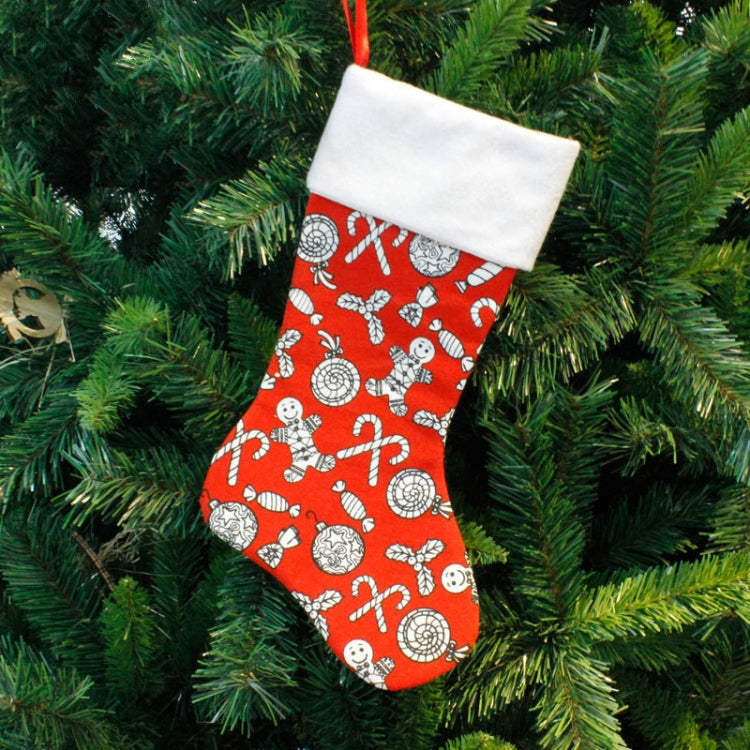 2 PCS Print Christmas Socks Gift Bag Creative Christmas Tree Decoration