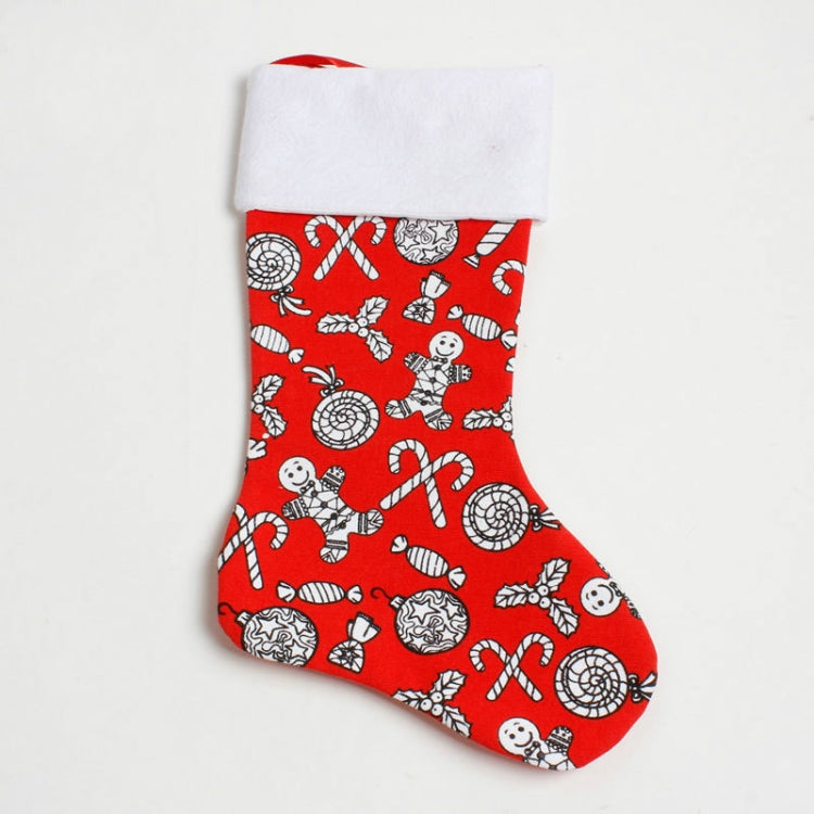 2 PCS Print Christmas Socks Gift Bag Creative Christmas Tree Decoration