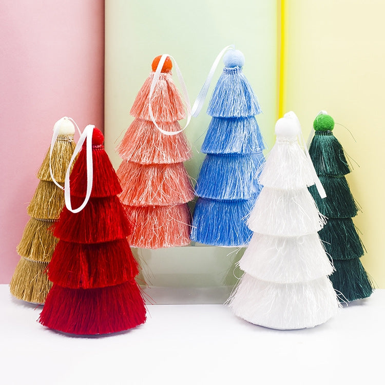 2 PCS Tassel Christmas Tree Ornaments Creative Home Decoration Ornaments