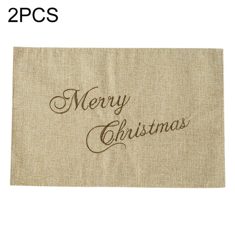 2 PCS Christmas Decorations, Creative Christmas Table Mats, Knife and Fork Mats( Hemp Primary Color)