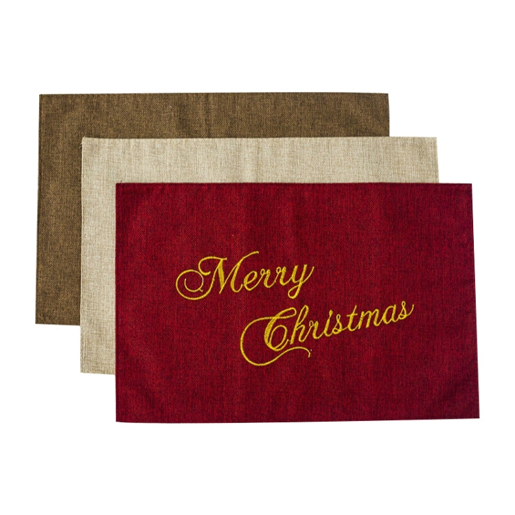 2 PCS Christmas Decorations, Creative Christmas Table Mats, Knife and Fork Mats( Hemp Primary Color)