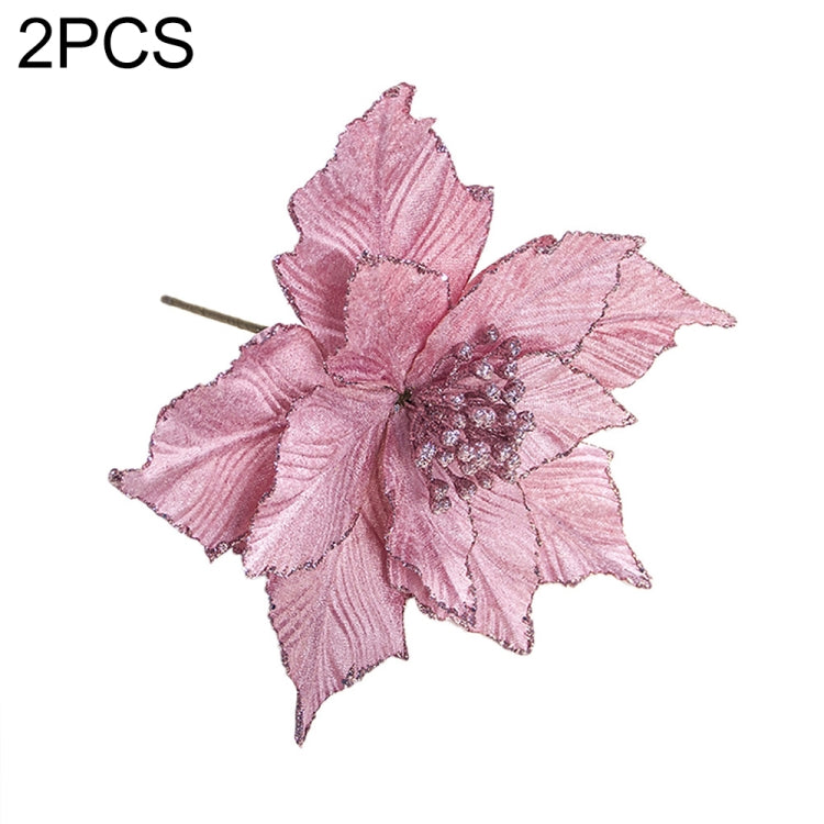 2 PCS Christmas Artificial Flower Leaves Flower Arrangement  Christmas Tree Decoration