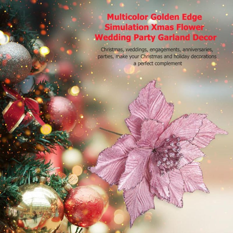 2 PCS Christmas Artificial Flower Leaves Flower Arrangement  Christmas Tree Decoration