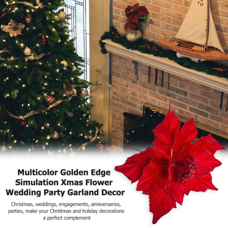 2 PCS Christmas Artificial Flower Leaves Flower Arrangement  Christmas Tree Decoration