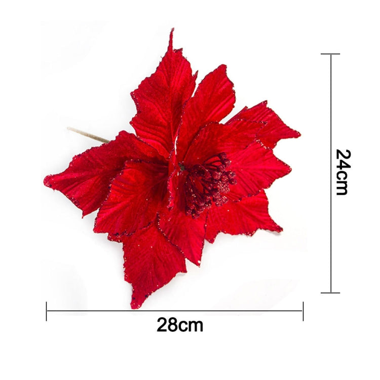 2 PCS Christmas Artificial Flower Leaves Flower Arrangement  Christmas Tree Decoration