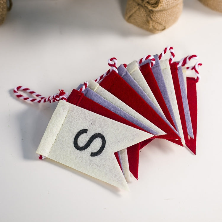 Christmas Creative Felt letters Printed Flag Decoration
