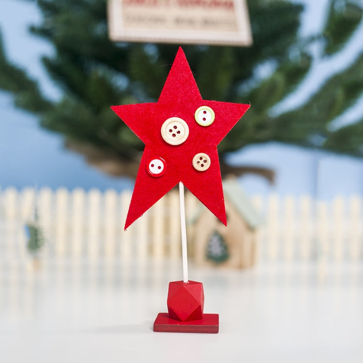 2 PCS Christmas Decorations Wooden Felt Button Christmas Tree Creative Ornaments