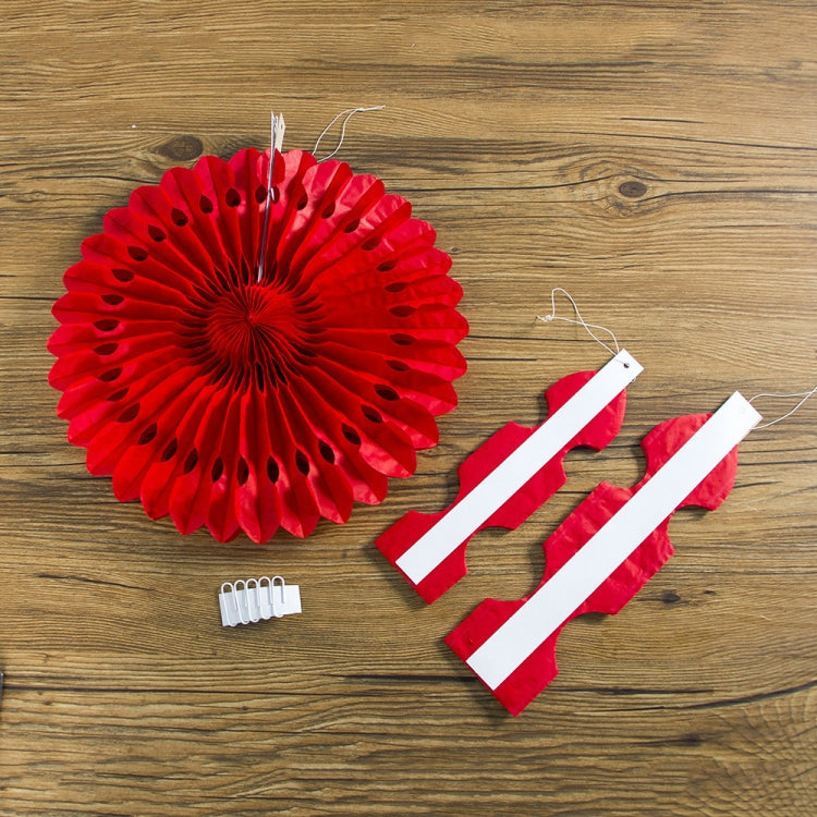 2 Packs Christmas Paper Creative Hollow Flower Decoration Atmosphere Layout Supplies(Red)