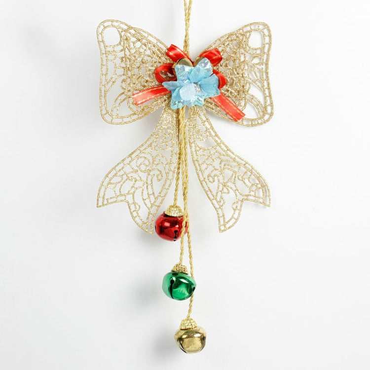 2 PCS Christmas Tree Wall Door Bow Bells Pendant Ornament