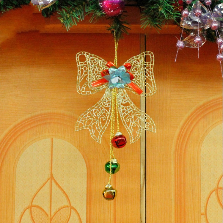 2 PCS Christmas Tree Wall Door Bow Bells Pendant Ornament