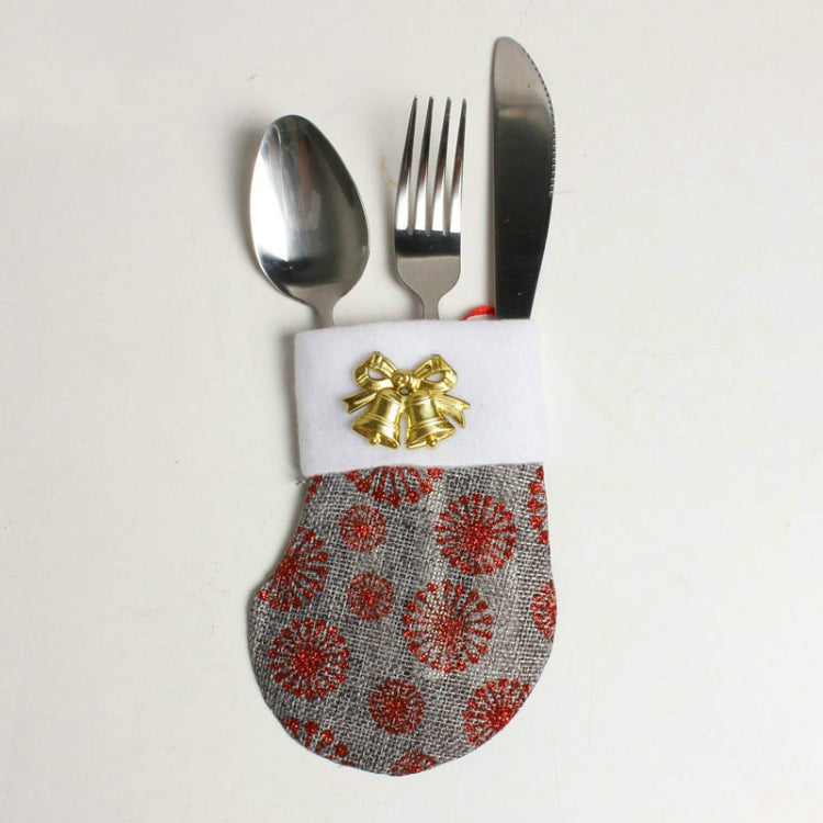 2 PCS Creative Christmas Stocking Knife and Fork Set Table Decoration