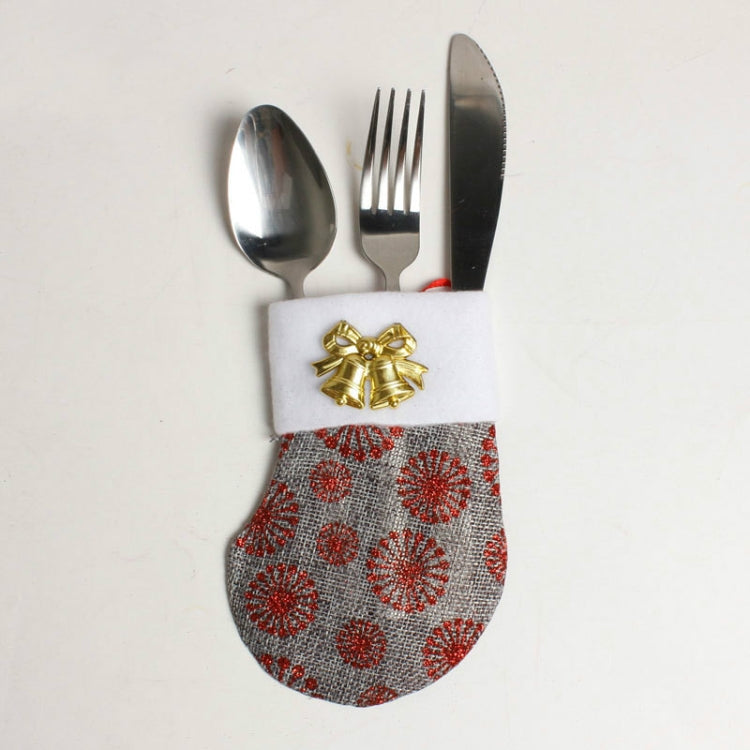 2 PCS Creative Christmas Stocking Knife and Fork Set Table Decoration