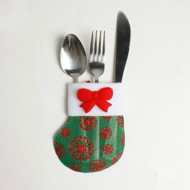 2 PCS Creative Christmas Stocking Knife and Fork Set Table Decoration