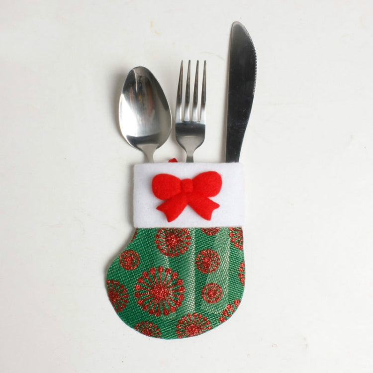 2 PCS Creative Christmas Stocking Knife and Fork Set Table Decoration