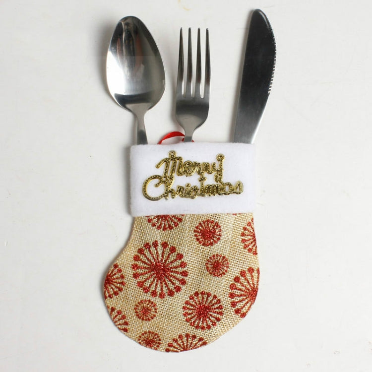 2 PCS Creative Christmas Stocking Knife and Fork Set Table Decoration