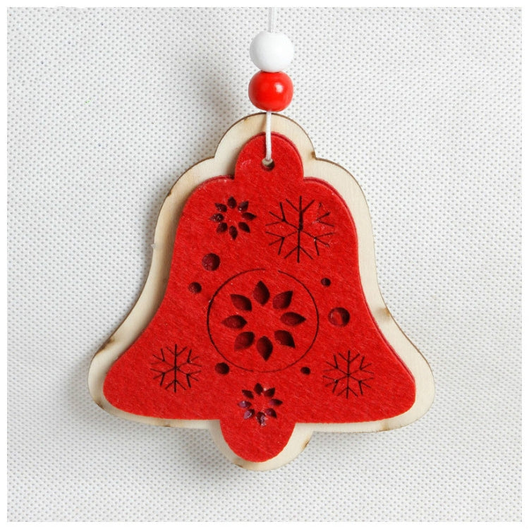 2 PCS Christmas Wooden Pendant Ornaments Christmas Snow Bell Creative Pendant