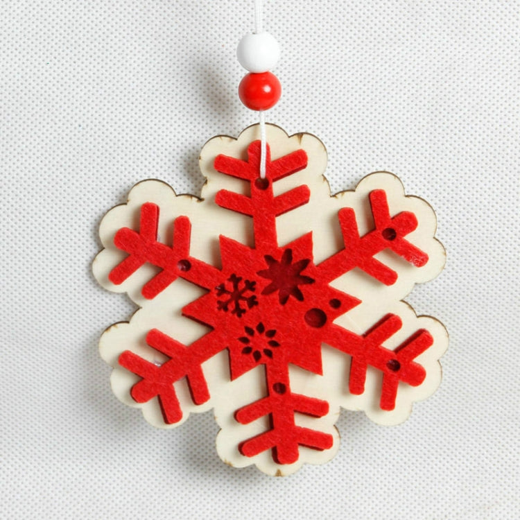 2 PCS Christmas Wooden Pendant Ornaments Christmas Snow Bell Creative Pendant