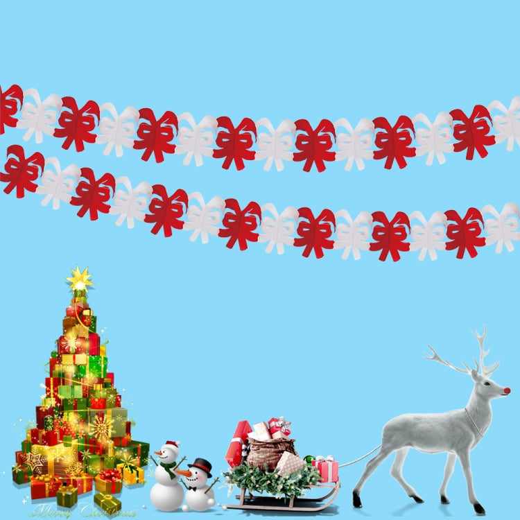 2 PCS Christmas Paper Hollowed Out Flower Christmas Mall Hotel Decoration, Specification:  Bow