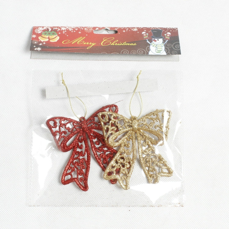 2 PCS Christmas Decoration Bowknot Christmas Tree Pendant Party Decoration