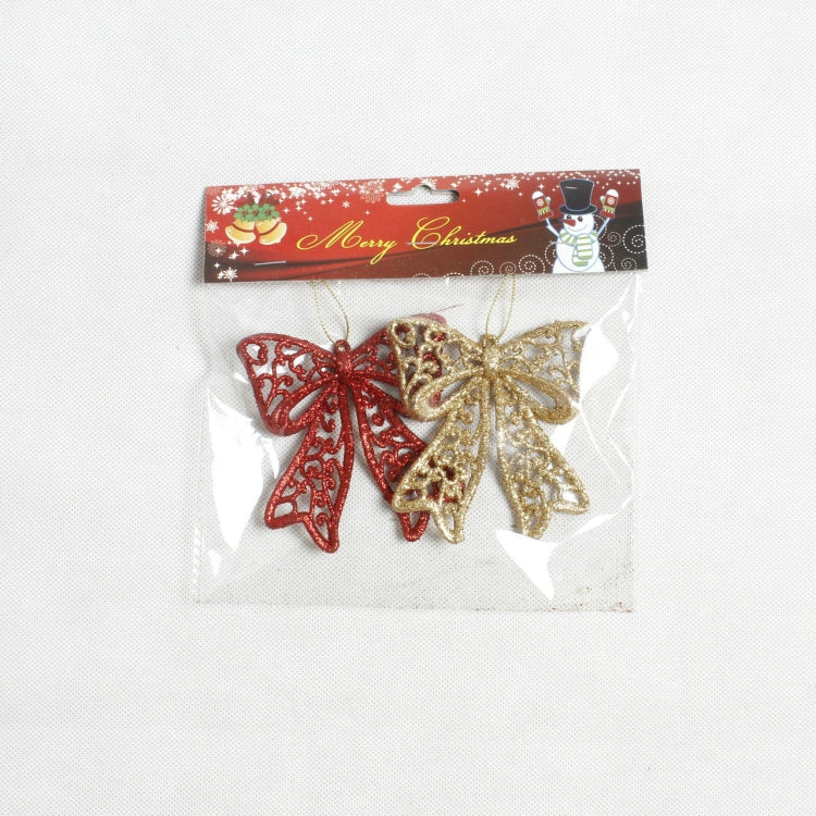 2 PCS Christmas Decoration Bowknot Christmas Tree Pendant Party Decoration