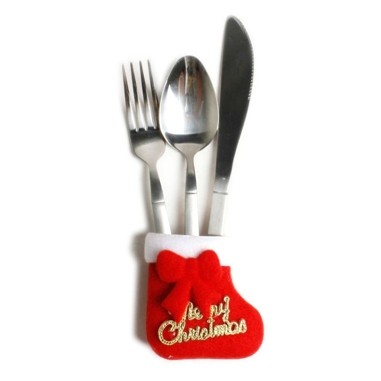 2 PCS Christmas Mini Cartoon Non-woven Cutlery Set Christmas Tree Decoration