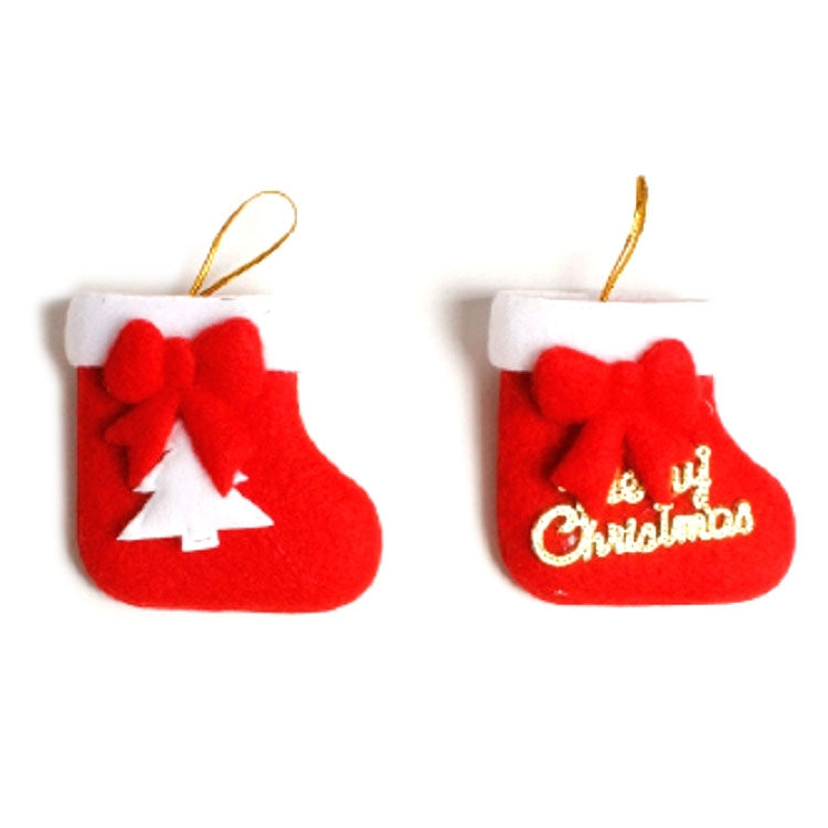 2 PCS Christmas Mini Cartoon Non-woven Cutlery Set Christmas Tree Decoration