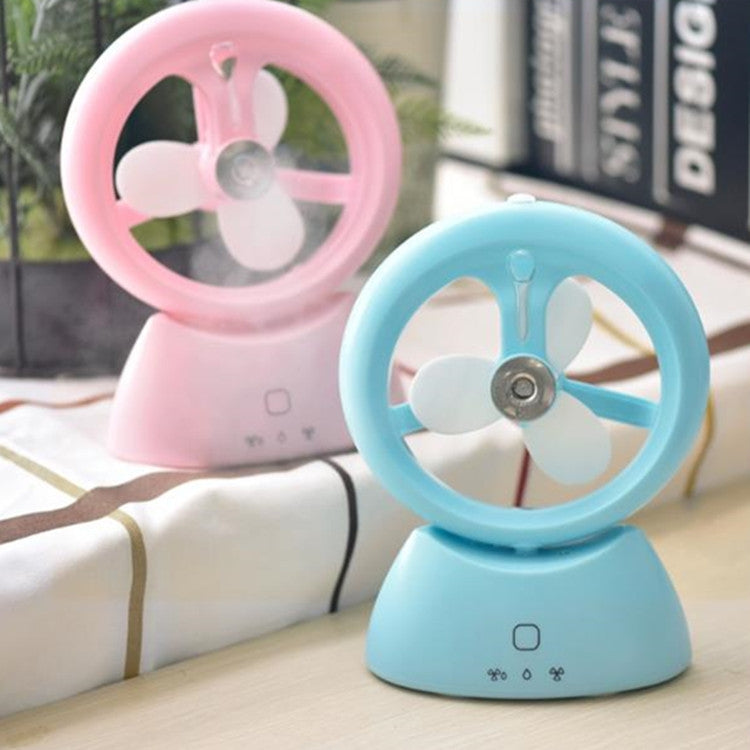 Mini Beauty Spray Water Rechargeable Portable Humidifying Spray Small Fan(Blue)
