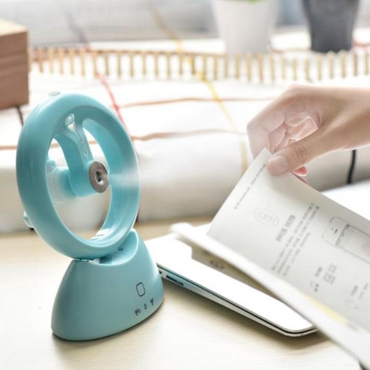 Mini Beauty Spray Water Rechargeable Portable Humidifying Spray Small Fan(Blue)