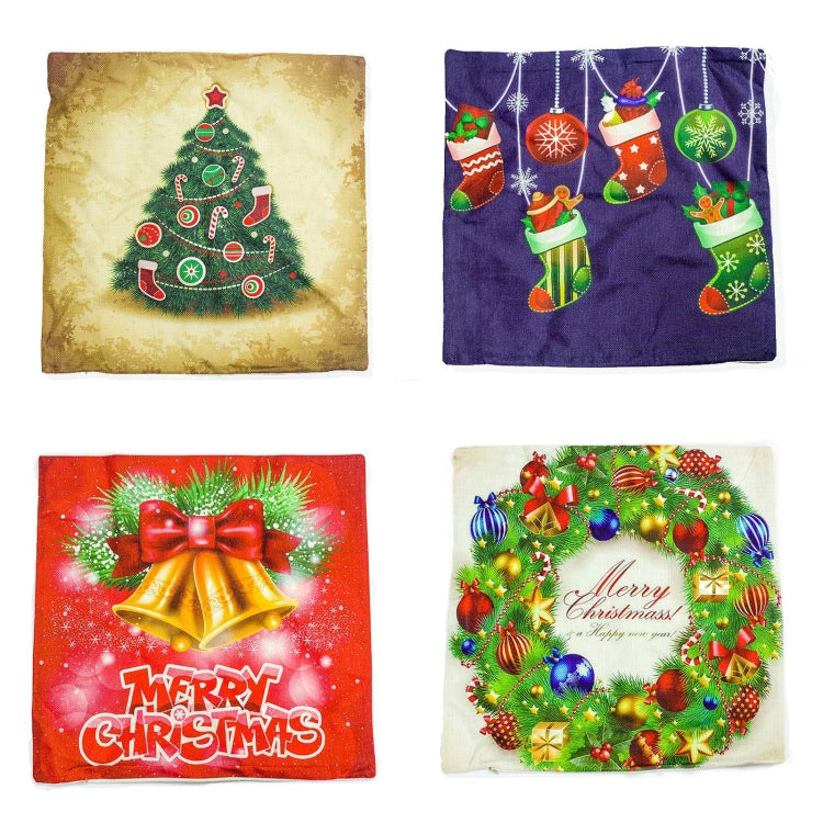 2 PCS Christmas Office Bedroom Cartoon Fabric Print Pillowcase Without Pillow