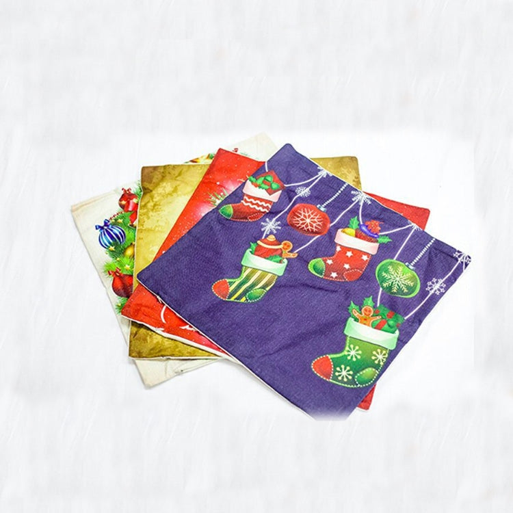 2 PCS Christmas Office Bedroom Cartoon Fabric Print Pillowcase Without Pillow